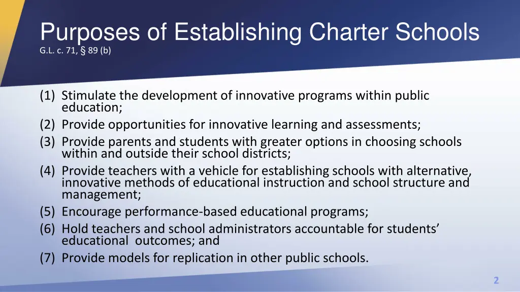 purposes of establishing charter schools