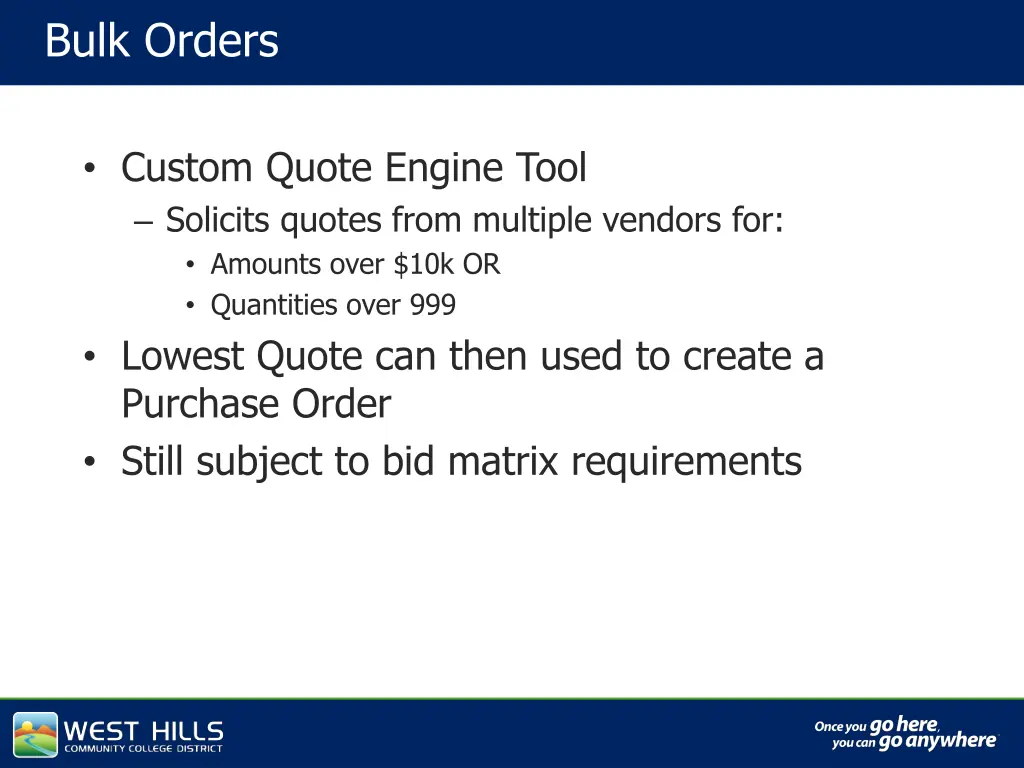 bulk orders