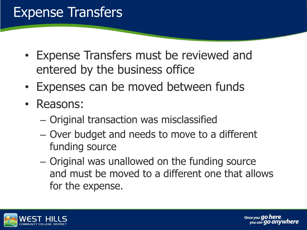 expense transfers