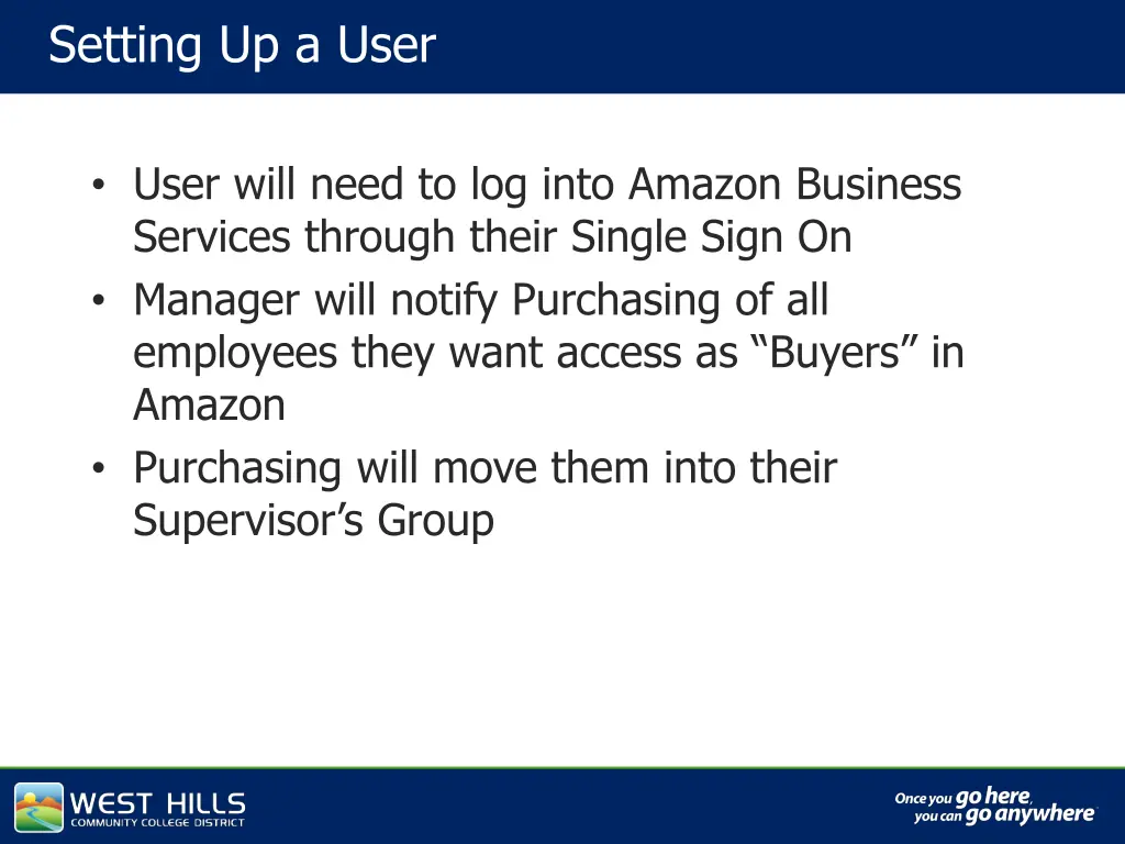 setting up a user