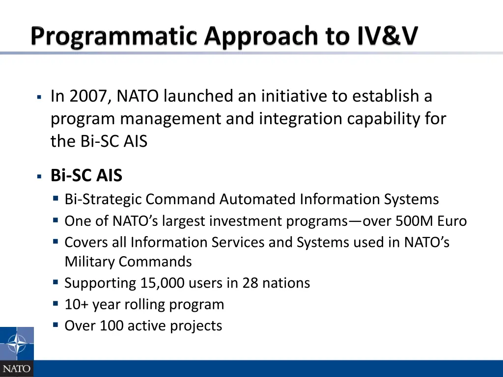 in 2007 nato launched an initiative to establish