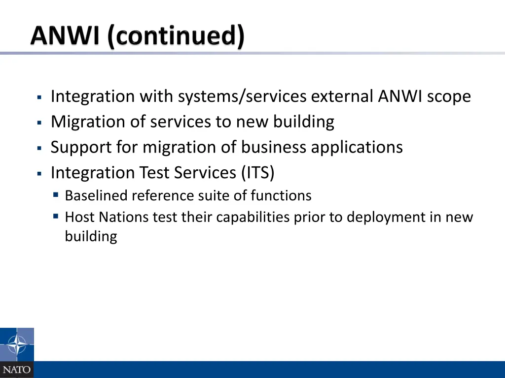 integration with systems services external anwi
