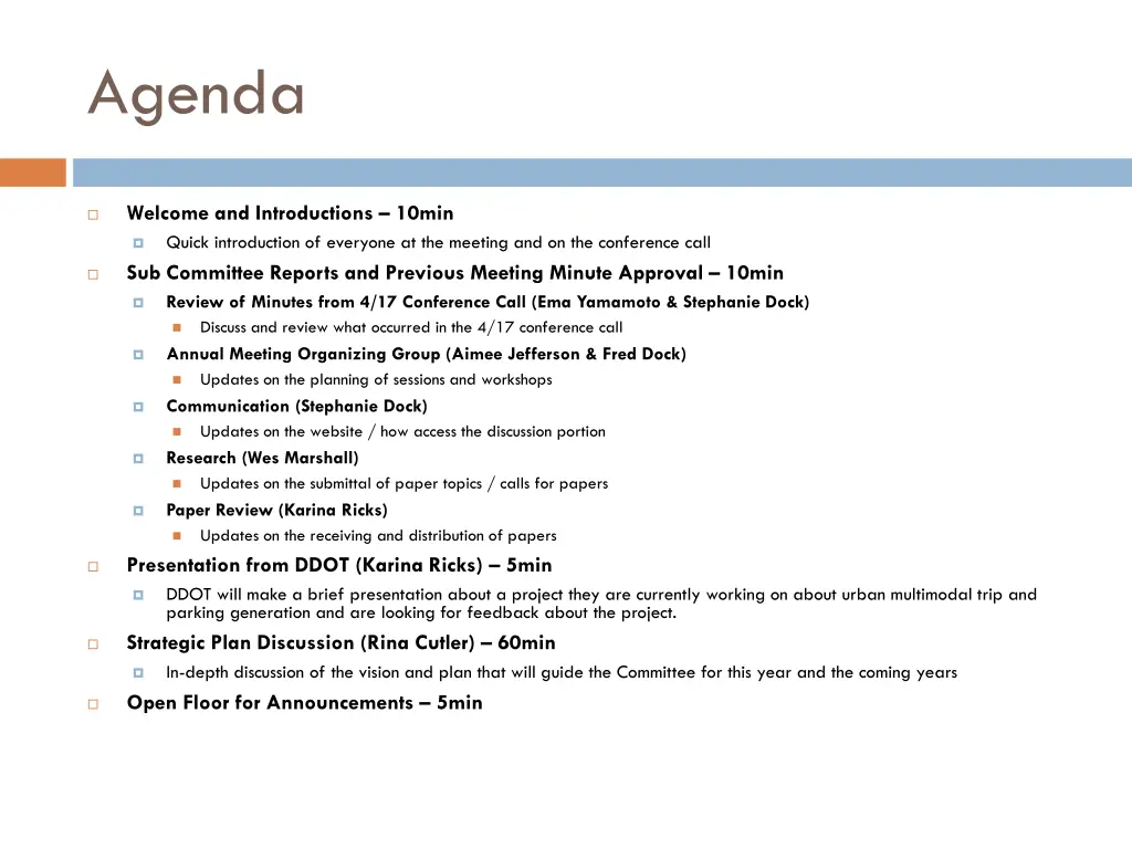 agenda