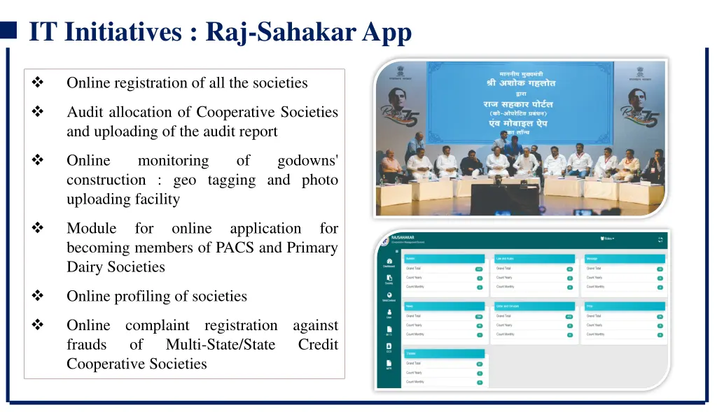 it initiatives raj sahakar app