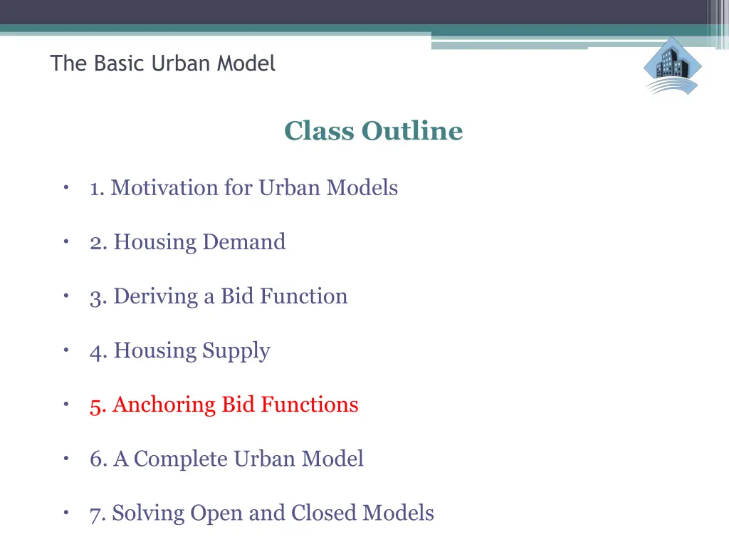 the basic urban model 27