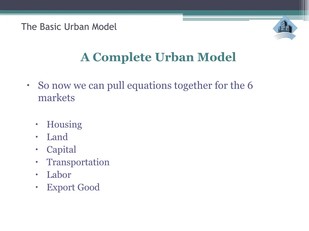 the basic urban model 33