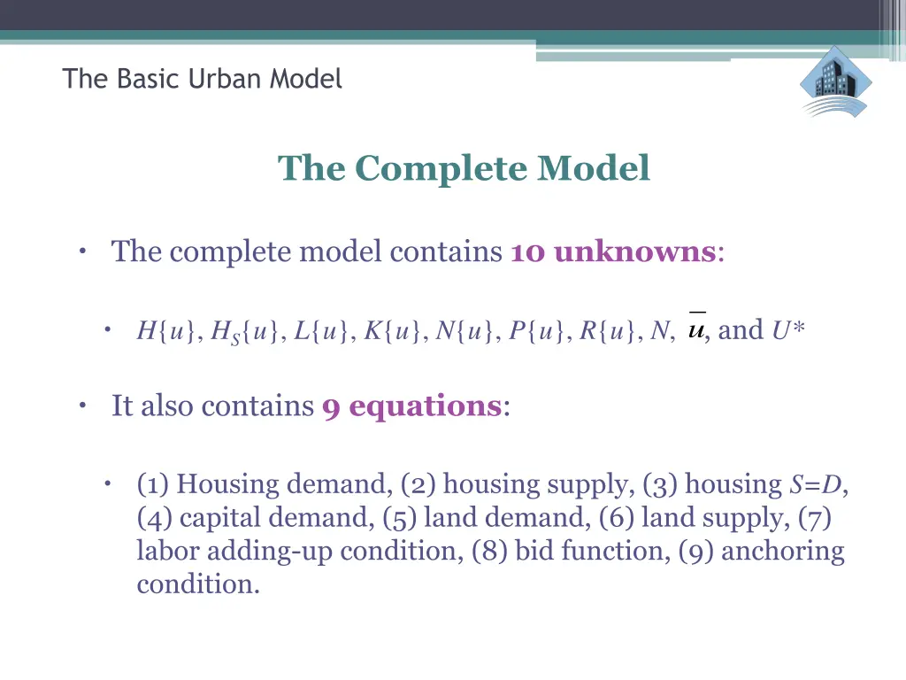 the basic urban model 41