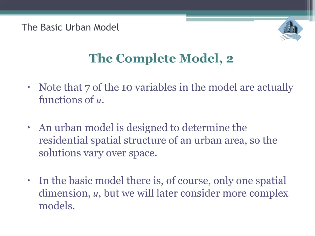 the basic urban model 42