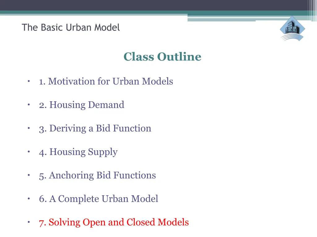 the basic urban model 43