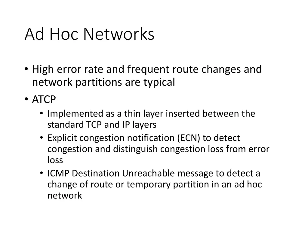 ad hoc networks