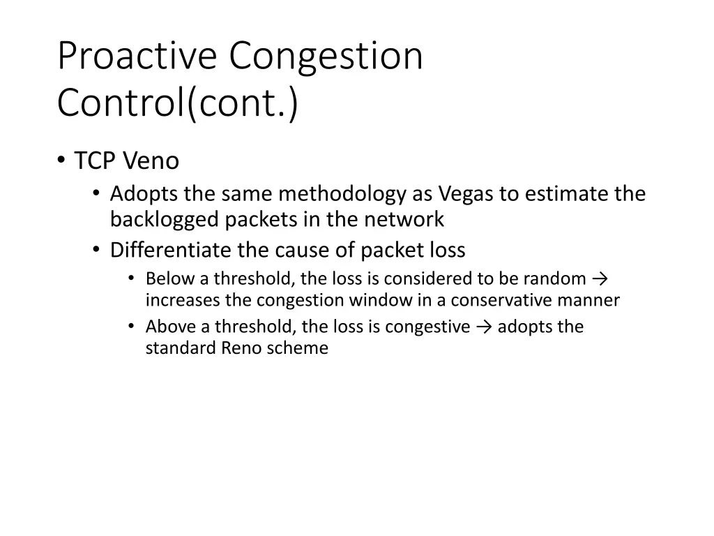 proactive congestion control cont