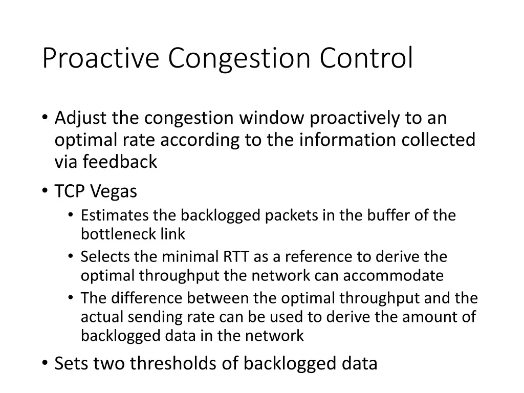 proactive congestion control