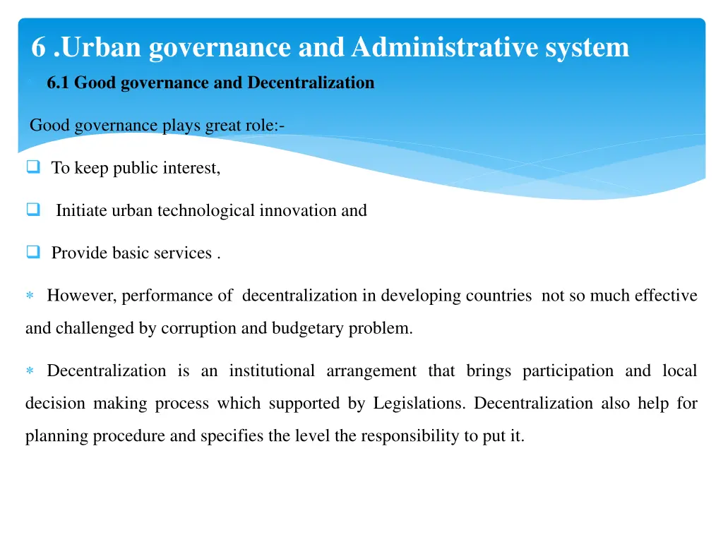 6 urban governance and administrative system