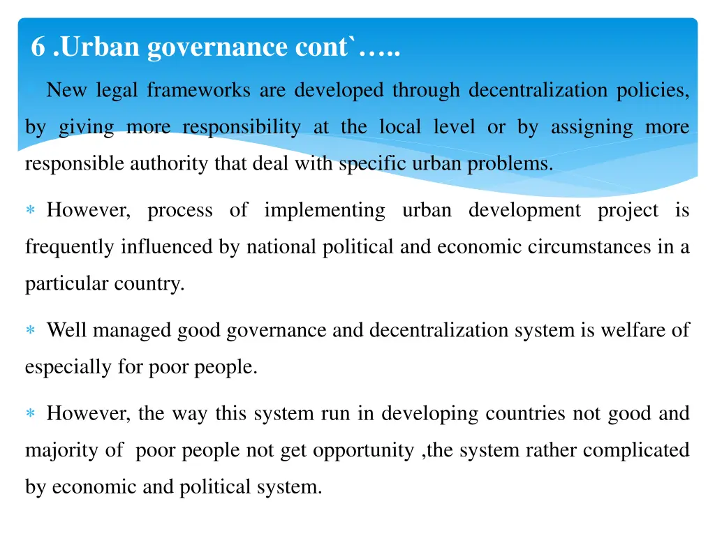 6 urban governance cont