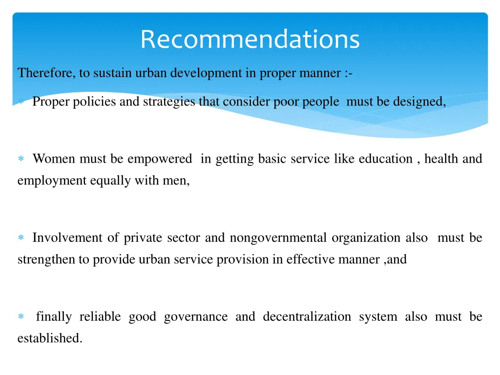 recommendations