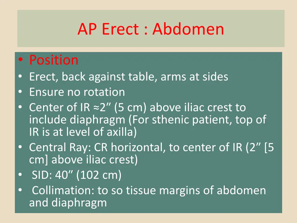 ap erect abdomen