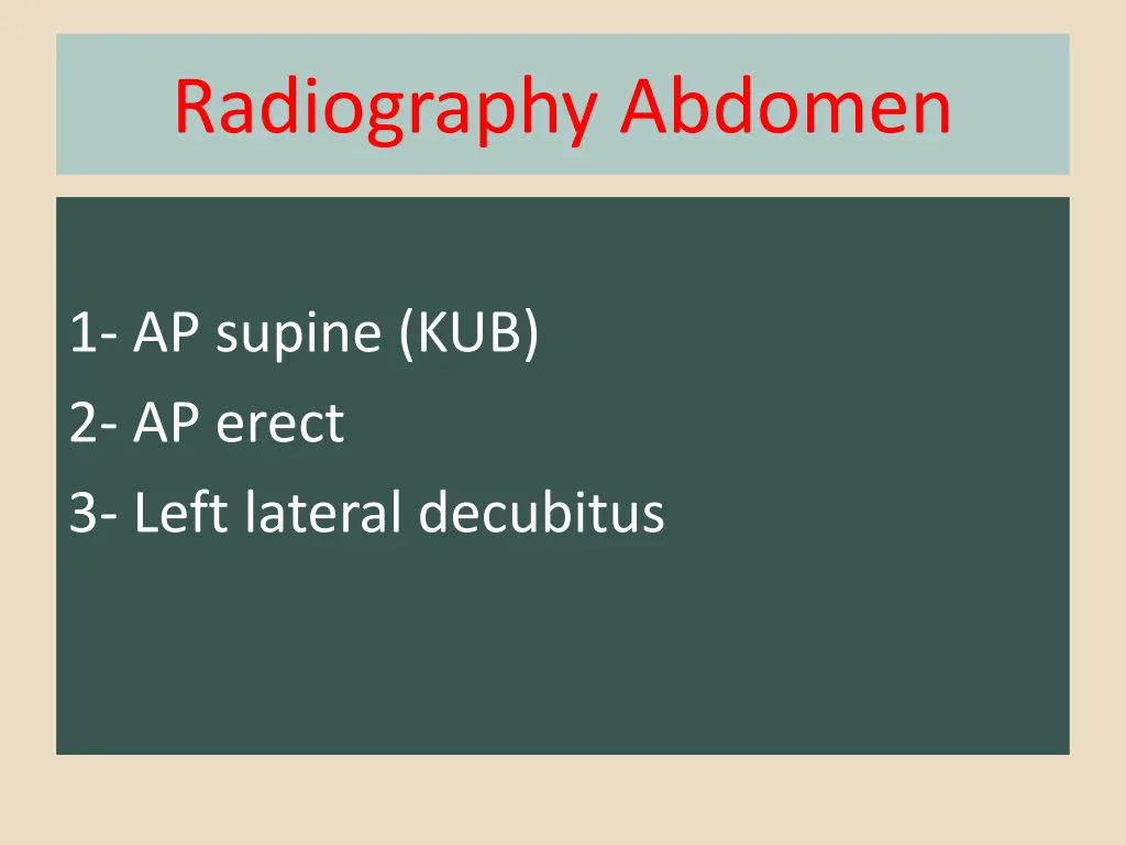 radiography abdomen