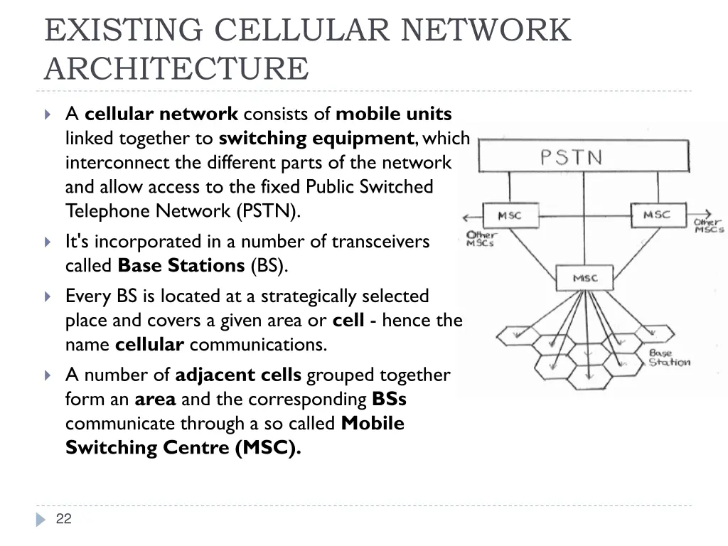 existing cellular network architecture