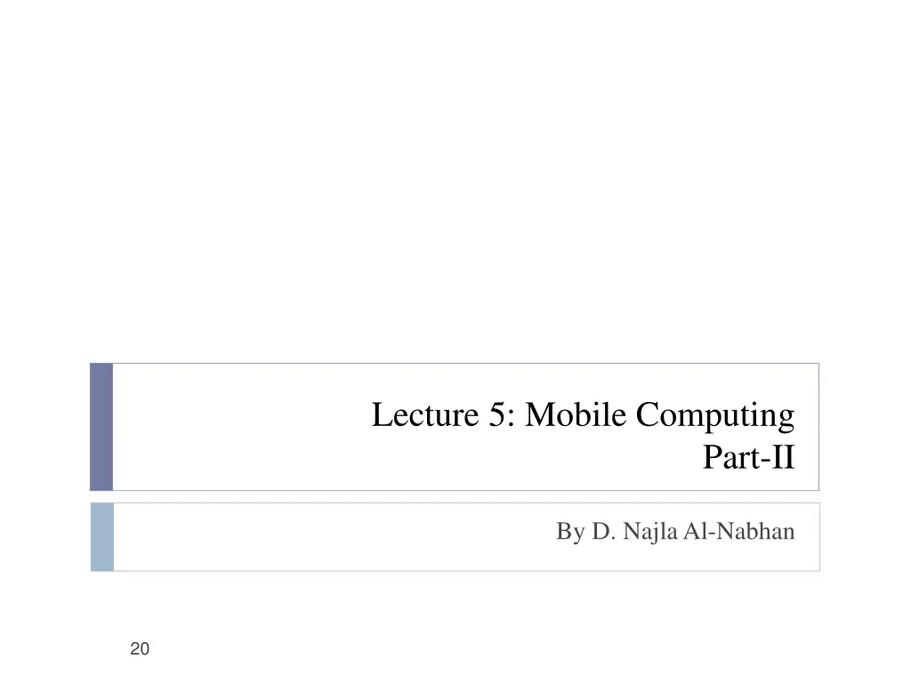 lecture 5 mobile computing