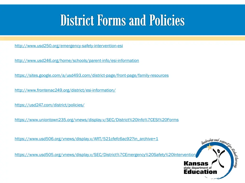 district forms and policies