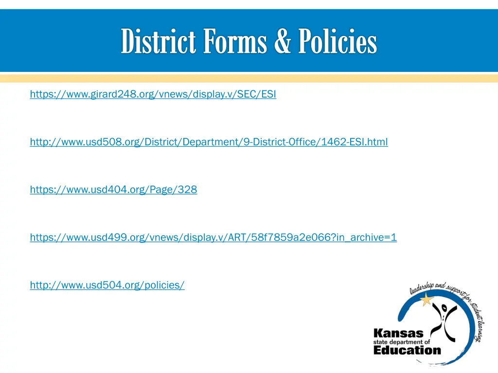 district forms policies