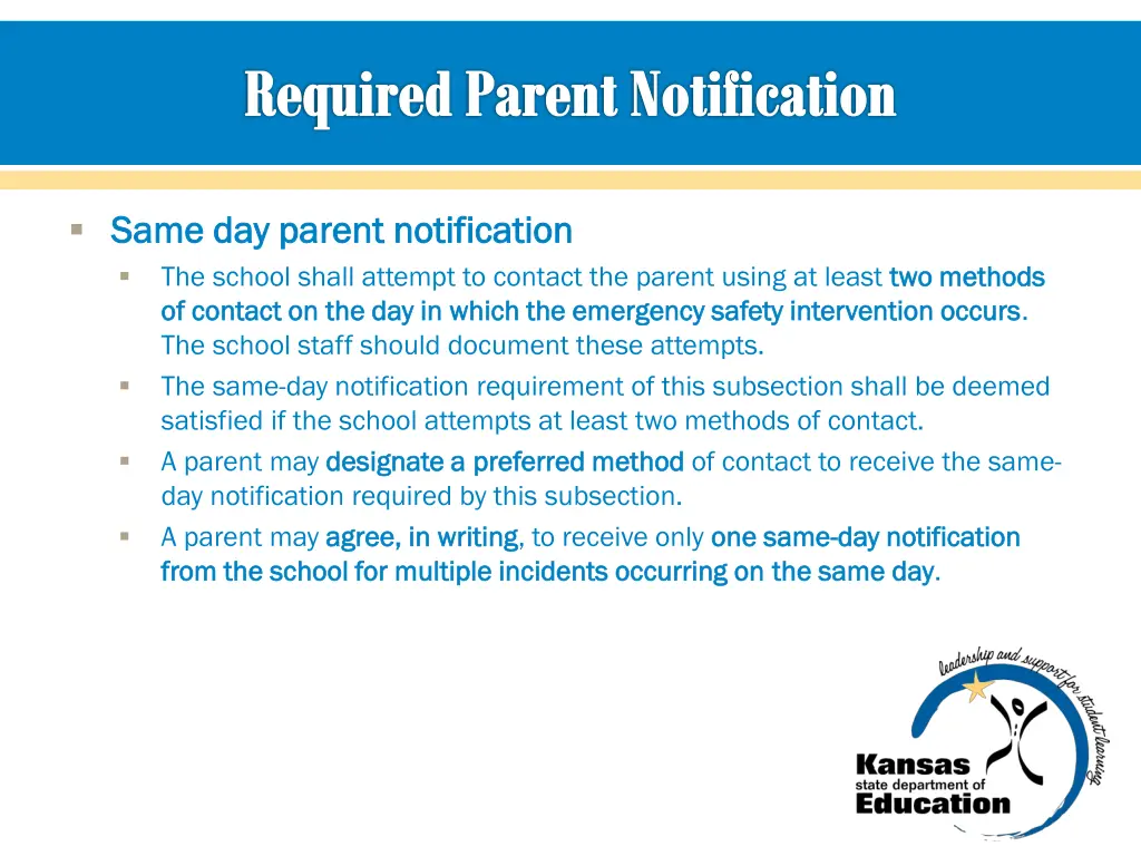 required parent notification