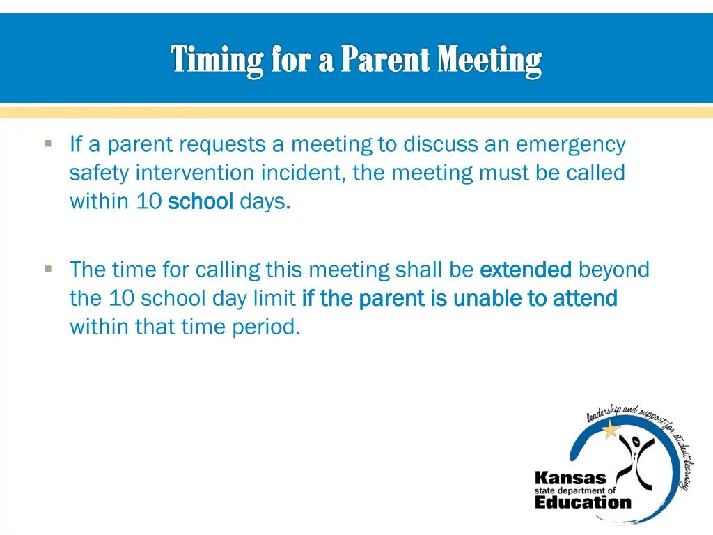 timing for a parent meeting