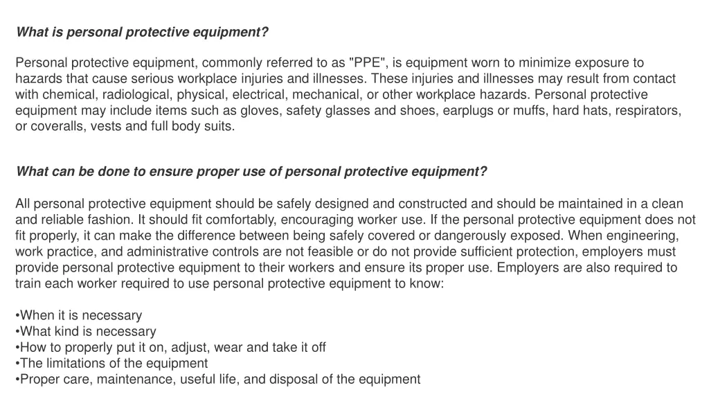 what is personal protective equipment