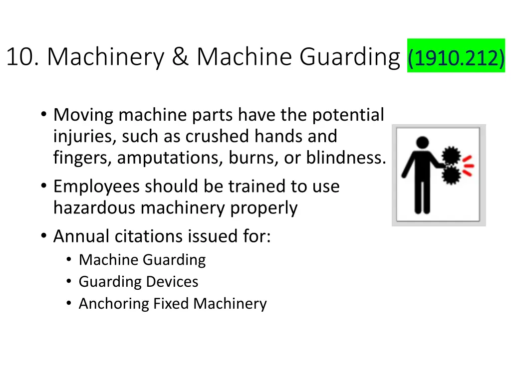 10 machinery machine guarding 1910 212