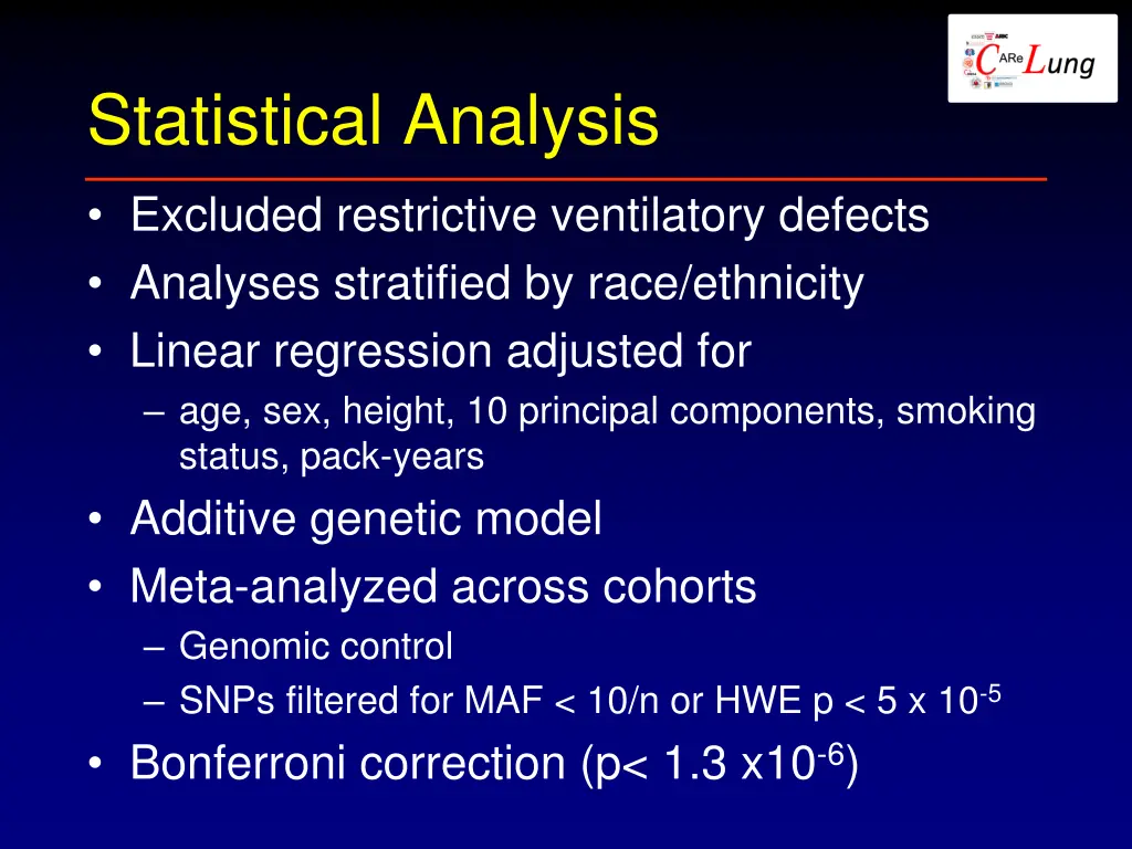 statistical analysis