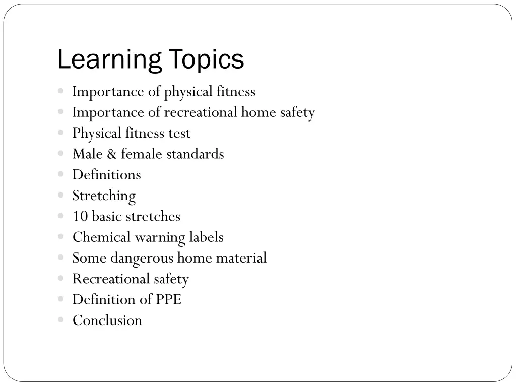 learning topics