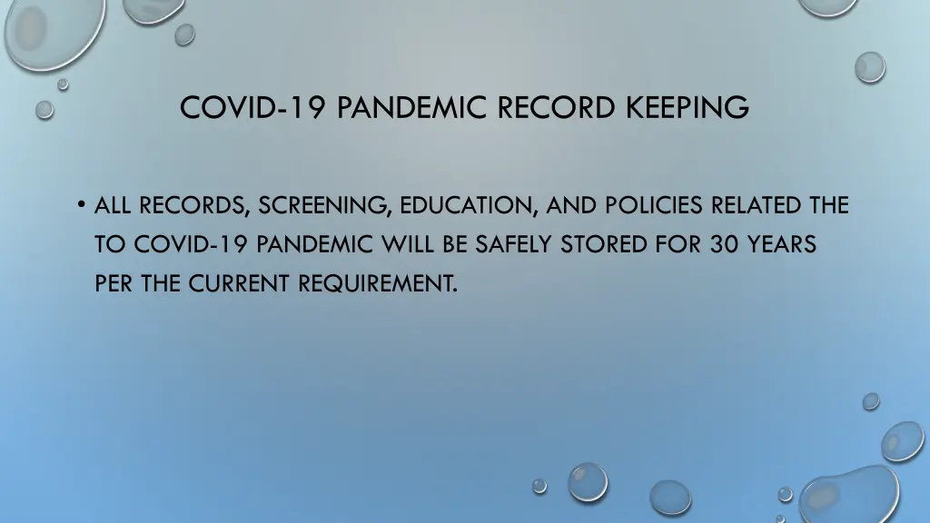 covid 19 pandemic record keeping