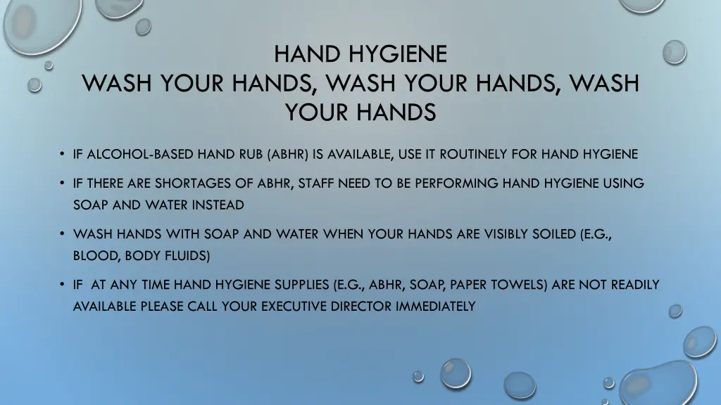 hand hygiene