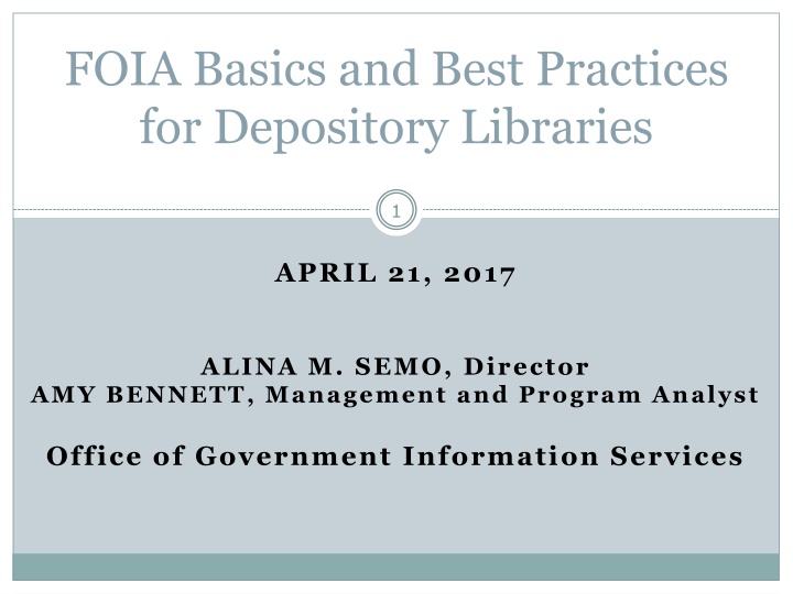 foia basics and best practices for depository