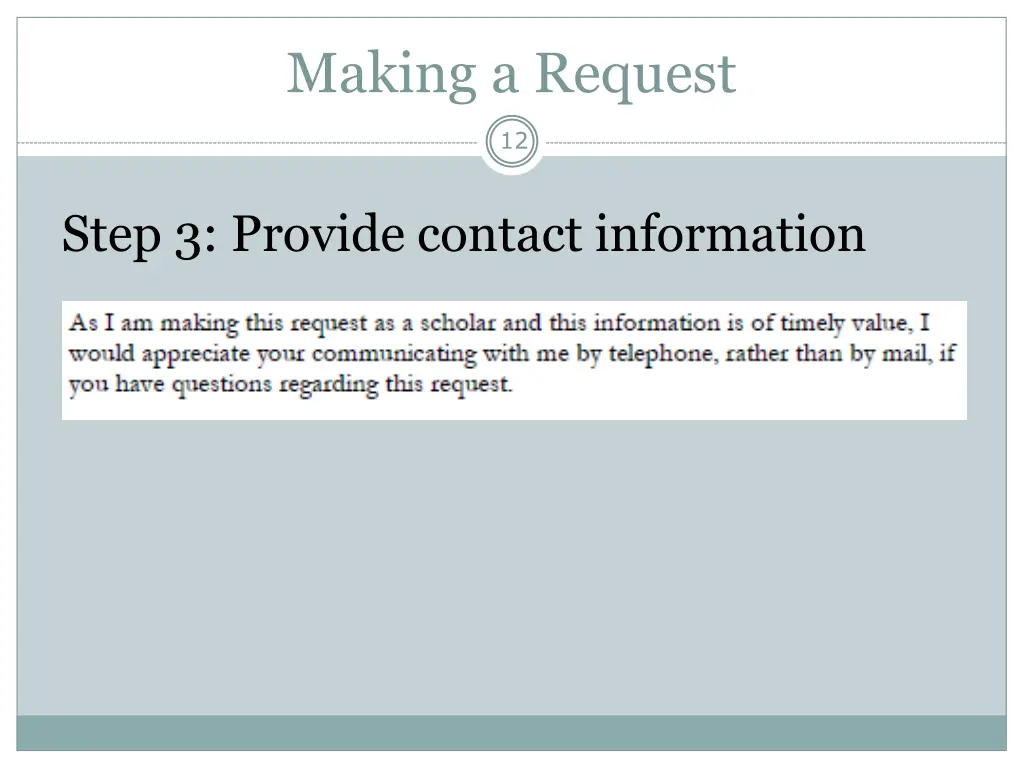 making a request 5
