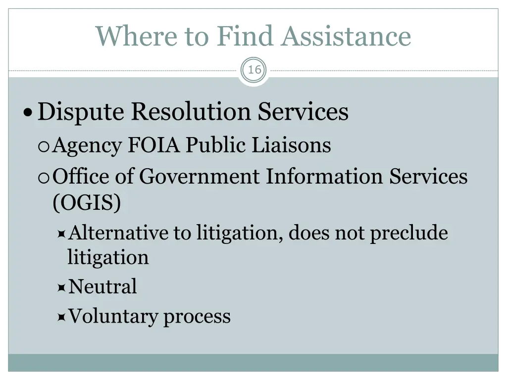 where to find assistance 1