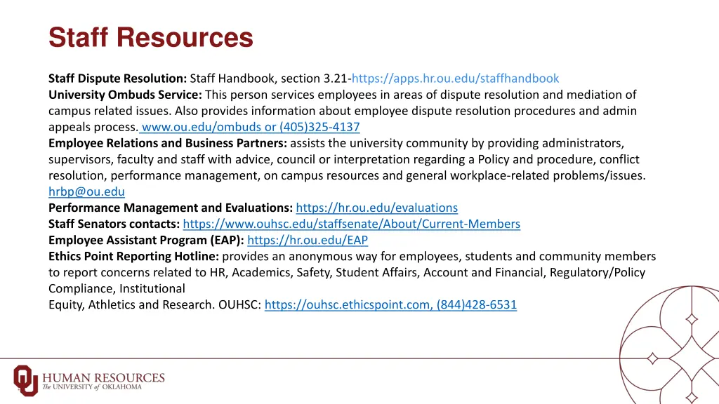 staff resources