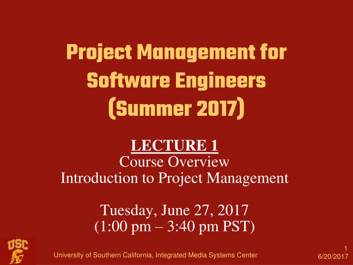 project management for software engineers summer