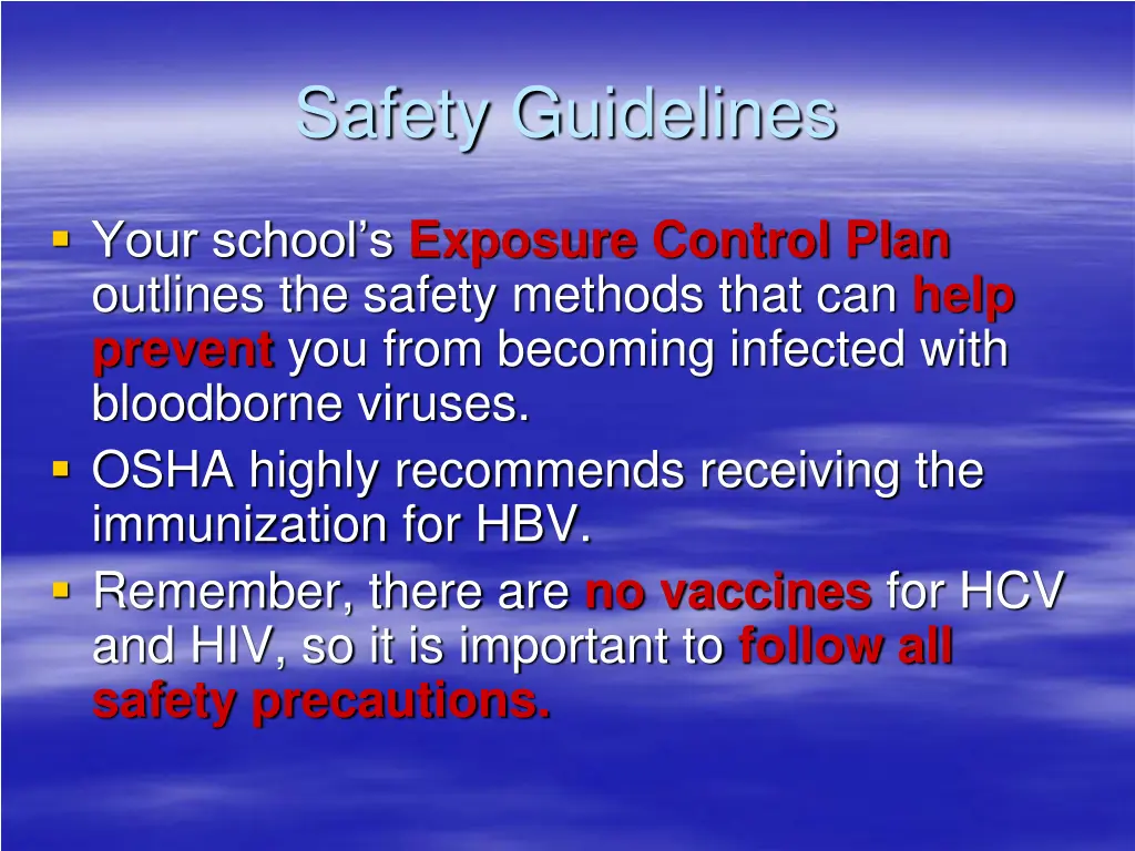 safety guidelines