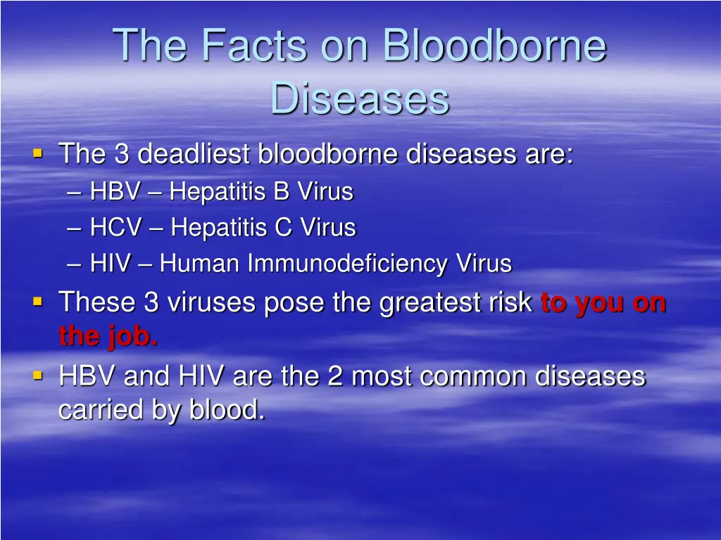 the facts on bloodborne diseases the 3 deadliest