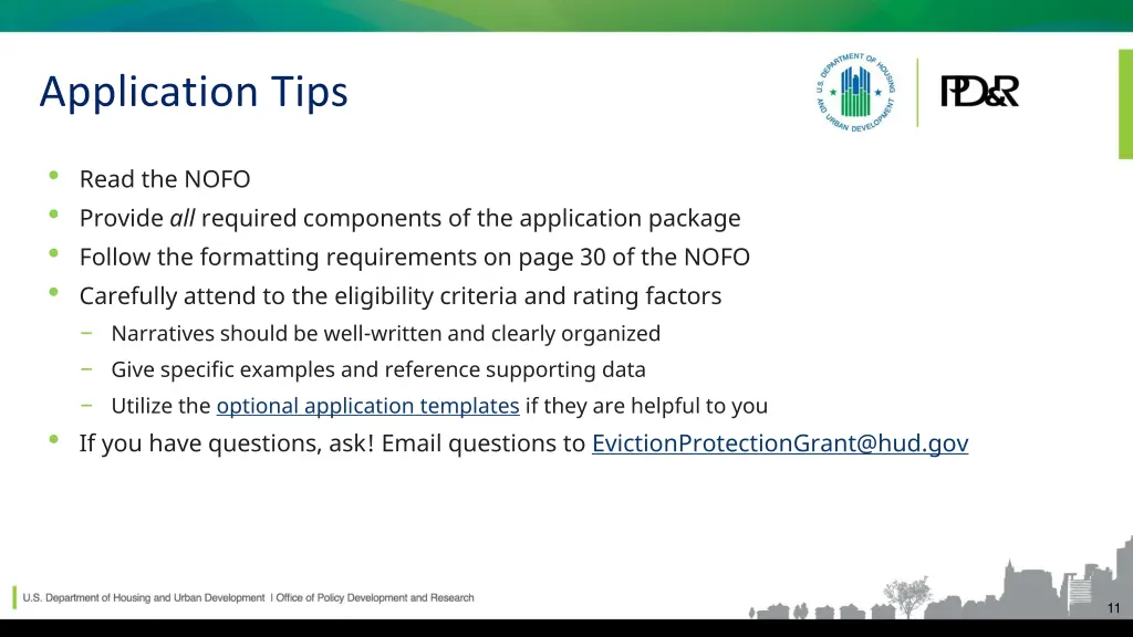 application tips