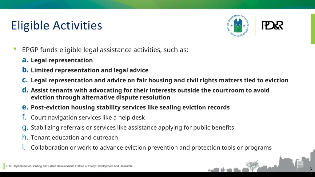 eligible activities
