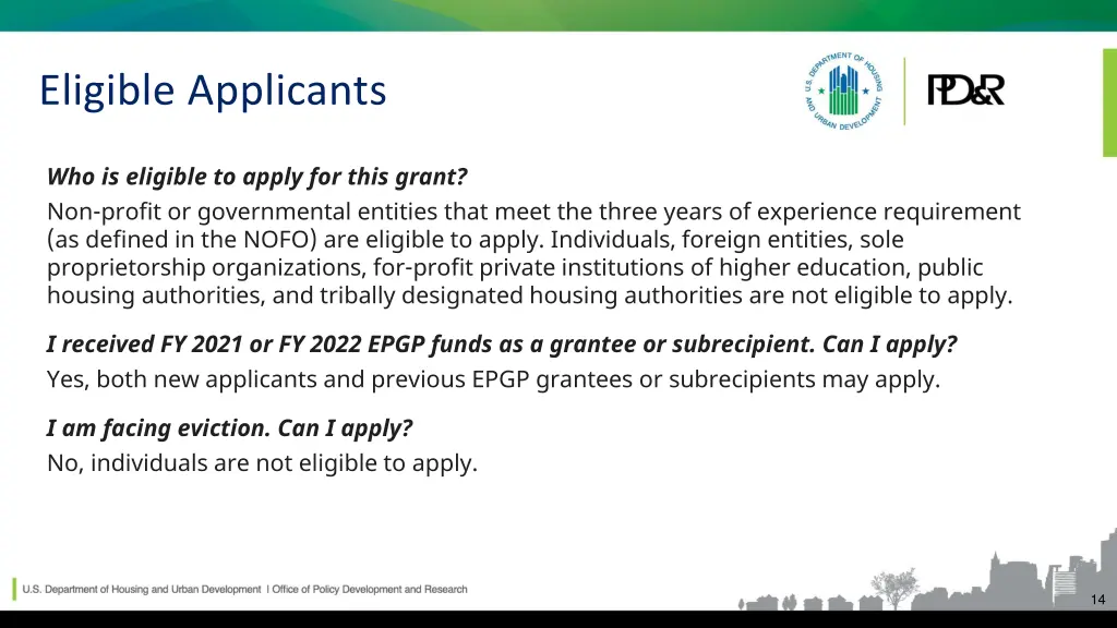 eligible applicants faqs