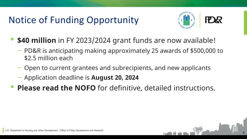 notice of funding opportunity