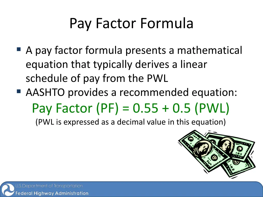 pay factor formula