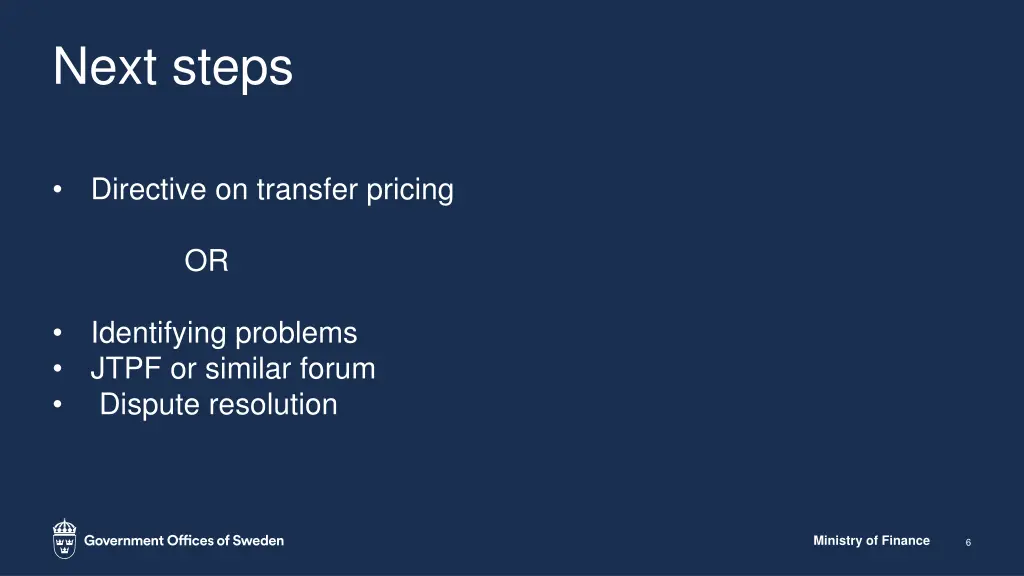 next steps