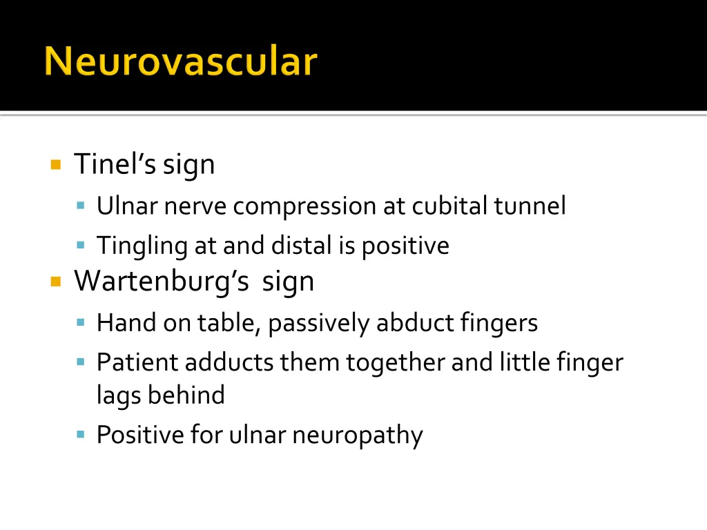 tinel s sign ulnar nerve compression at cubital