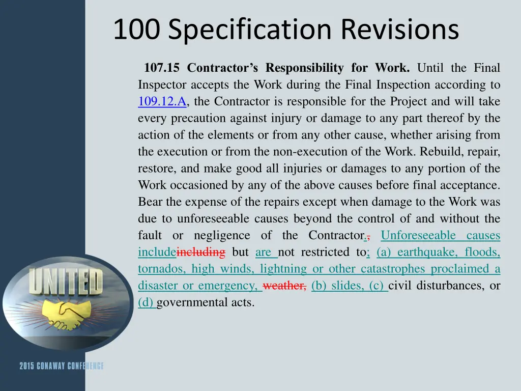 100 specification revisions 5