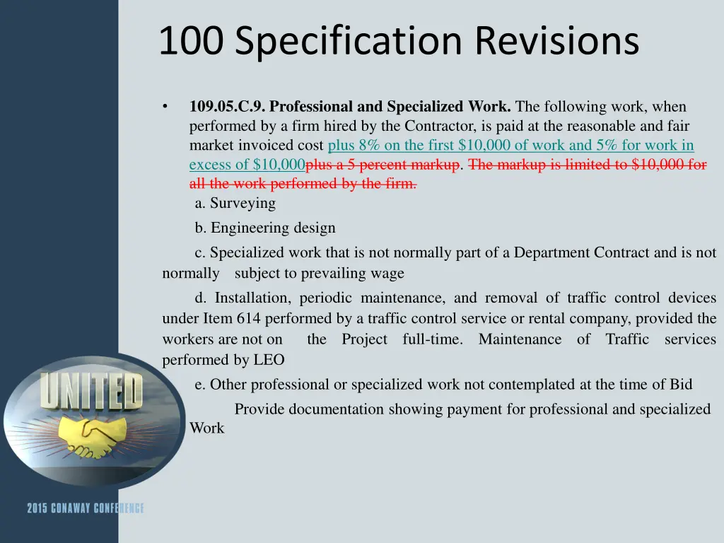 100 specification revisions 6