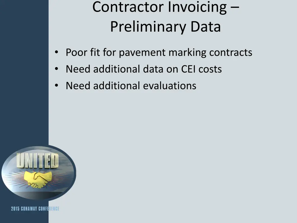 contractor invoicing preliminary data